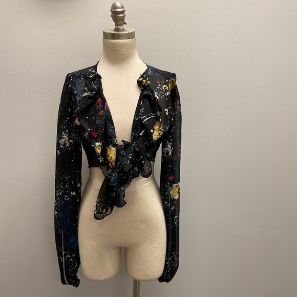 Galaxy print wrap blouse - Picture 2 of 7